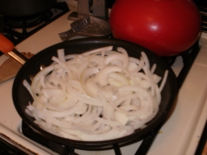 Onions pre-caramelization.  