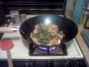 You can see the flame under the wok.  Good stuff.  